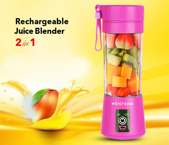 Portable Rechargeable Juice Blender 2B with USB Pink , JA016 - Zoom Image