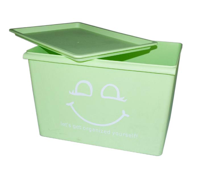 Taqdeer YN-913  Smiley Finishing Plastic Storage Box 15 Litre - Green - Zoom Image 3