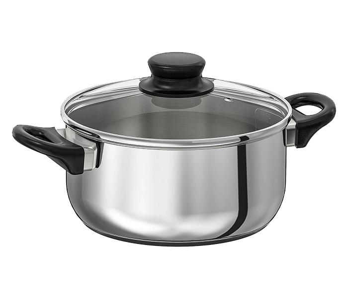 Stainless Steel Pot with Glass Lid - Silver - Zoom Image 1