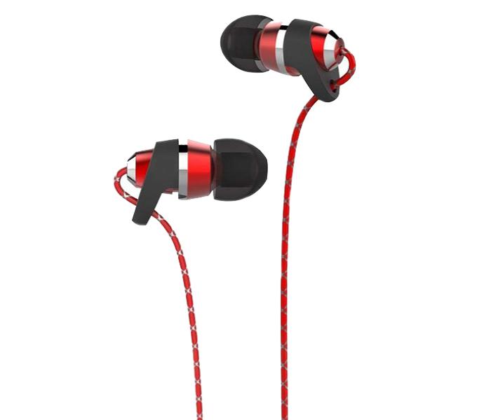 Trands TR-HS336 Premium Sound Quality Wired Metallic Earphones with Mic - Red - Zoom Image 3