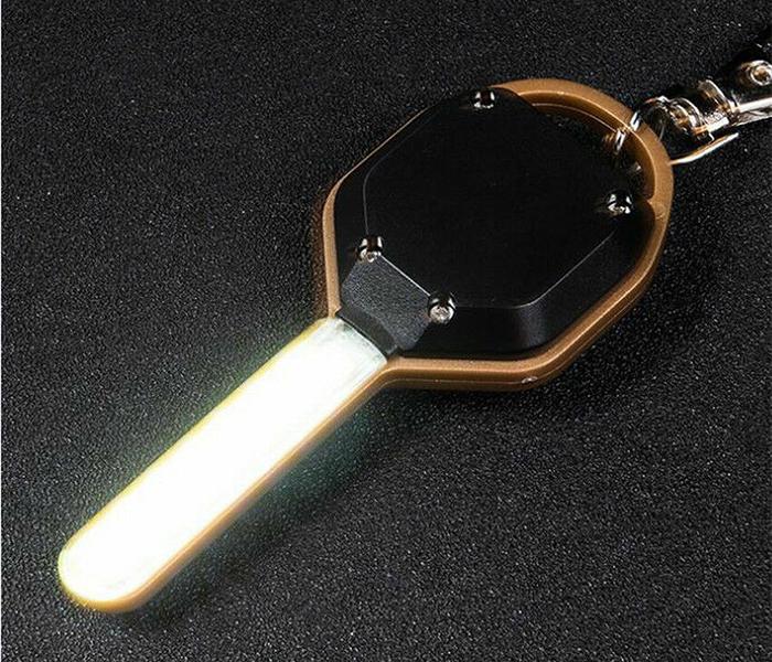 Portable Super Mini COB LED Bright Key Flashlight - Black & Yellow - Zoom Image 3