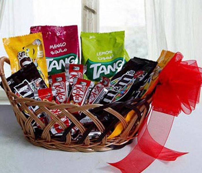 Arabian Florist Mix Chocolate with Wooden Basket - Zoom Image