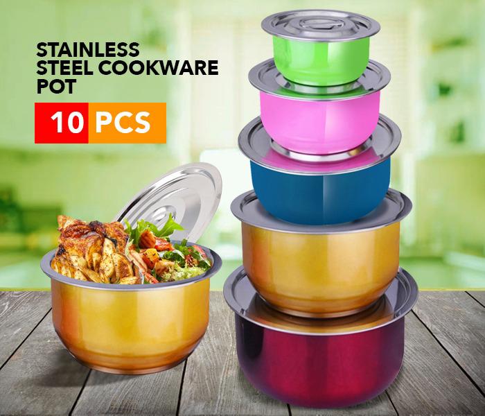 Stainless Steel Cookware Pot - 10PCS - Zoom Image