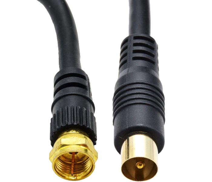 Trands TR-CA914 Coaxial TV Cable Male Plug to RF Male Plug - 2m, Black - Zoom Image 3