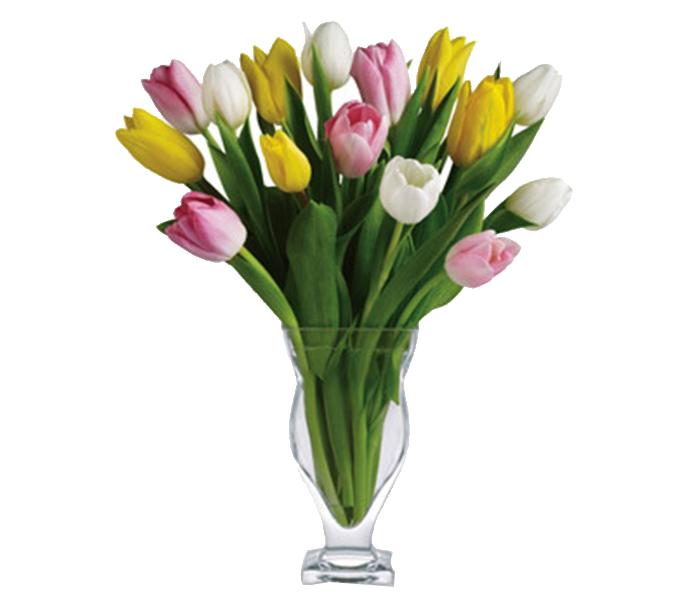 Arabian Florist 20 Mixed Tulips In A Vase - Zoom Image