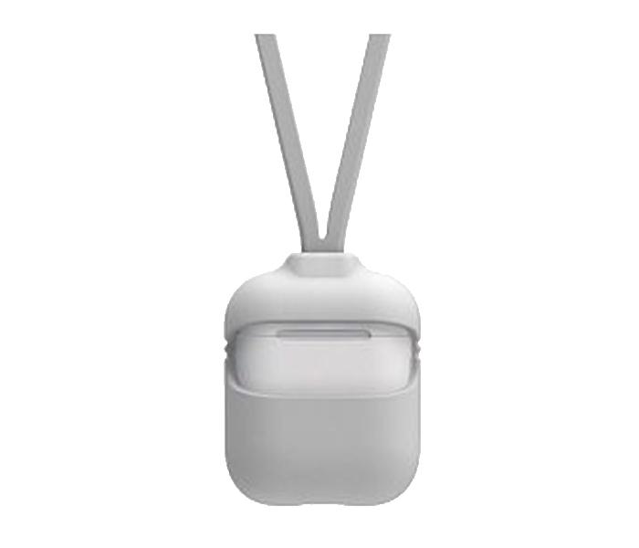 Soft Silicone Capsule Airpods Case with Strap Set - White - Zoom Image 2