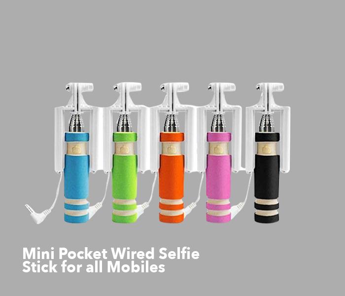 Mini Pocket Wired Selfie Stick for all Mobiles - Zoom Image 2