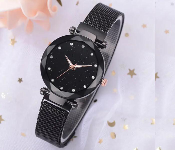 Ladies Quartz Watch With Magnetic Buckles - Black - Zoom Image 2