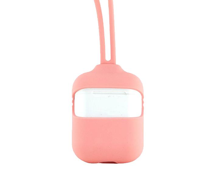 Soft Silicone Capsule Airpods Case with Strap Set - Rose - Zoom Image 1