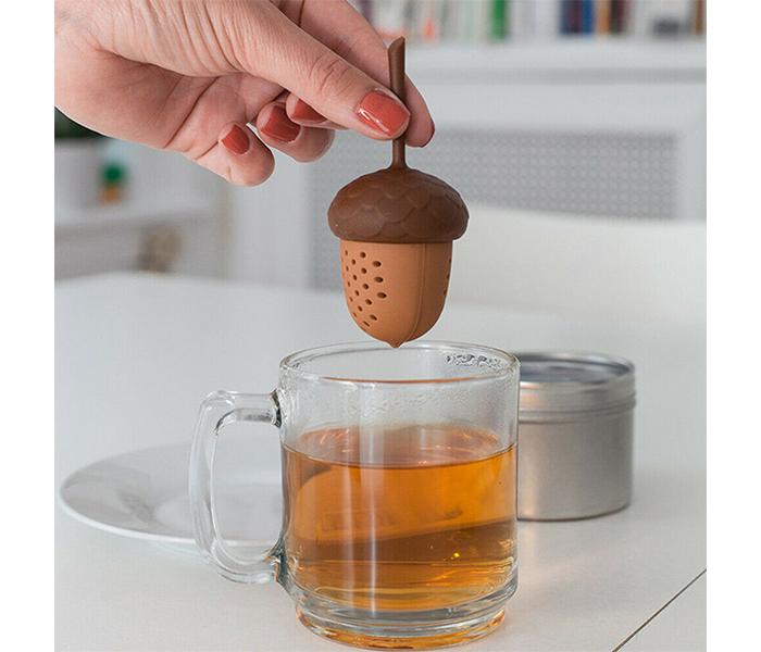 Silicone Acorn Shape Infuser Tea Strainer - Brown - Zoom Image 2