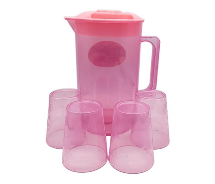 Epsilon EN4696 5 Pieces Glass Water Jug Set - Pink - Zoom Image