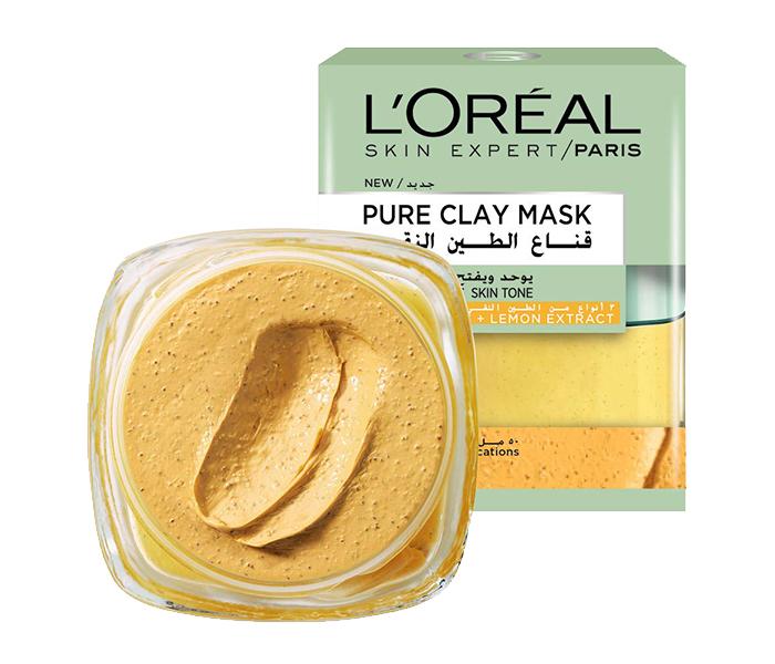 L'Oreal Paris Pure Clay Yellow Mask with Yuzu Lemon Cleanses - 50ml - Zoom Image 1