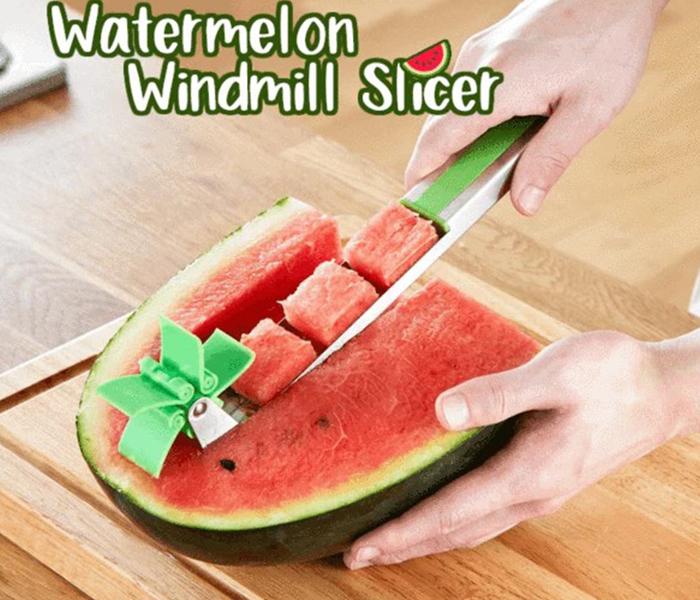 Windmill Watermelon Cutter - Green & Silver - Zoom Image 2