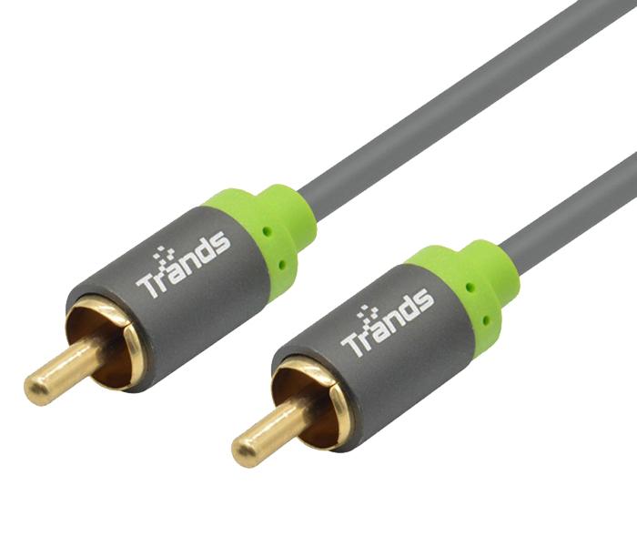 Trands TR-CA828 RCA Digital Coaxial Audio Male to Male Cable - 2m, Grey - Zoom Image 2