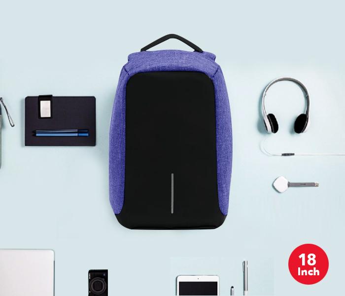 Anti-Theft Backpack 18 Inch with USB Port Blue ,JA002 - Zoom Image 5