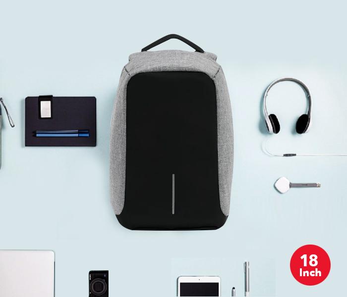 Anti-Theft Backpack 18 Inch with USB Port Grey ,JA002 - Zoom Image 5