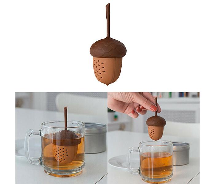 Silicone Acorn Shape Infuser Tea Strainer - Brown - Zoom Image 4