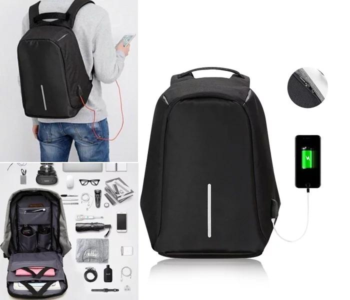 Anti-Theft Backpack 18 Inch with USB Port Black,JA002 - Zoom Image 1