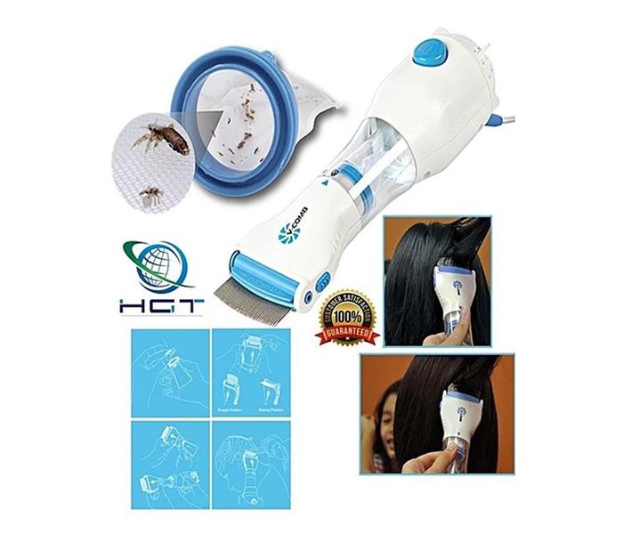 V Comb Electric Vacuum Lice & Nits Remover - White - Zoom Image 3