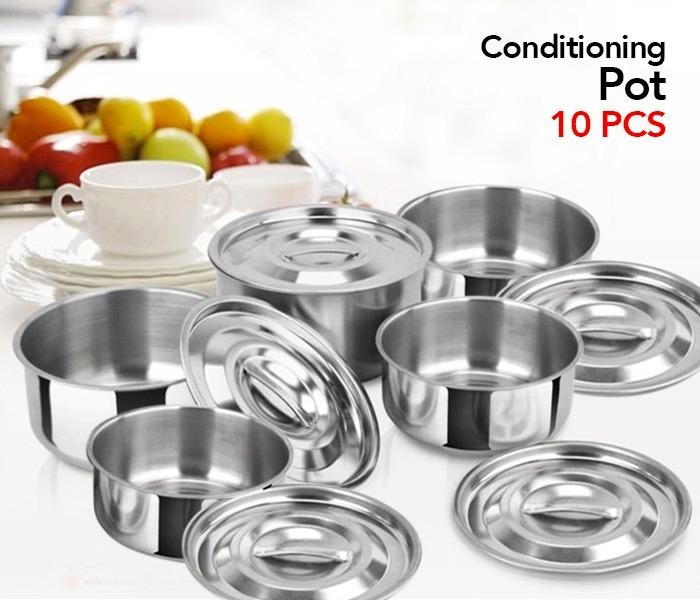 10 Piece Extra Large size Stainless Steel Pot Set EN-4172 - Zoom Image