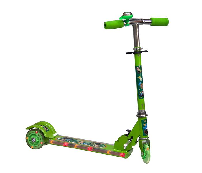 Taqdeer SC-5319 3 Wheel Electric Kids Scooter with Music & LED Lights - Green - Zoom Image 2