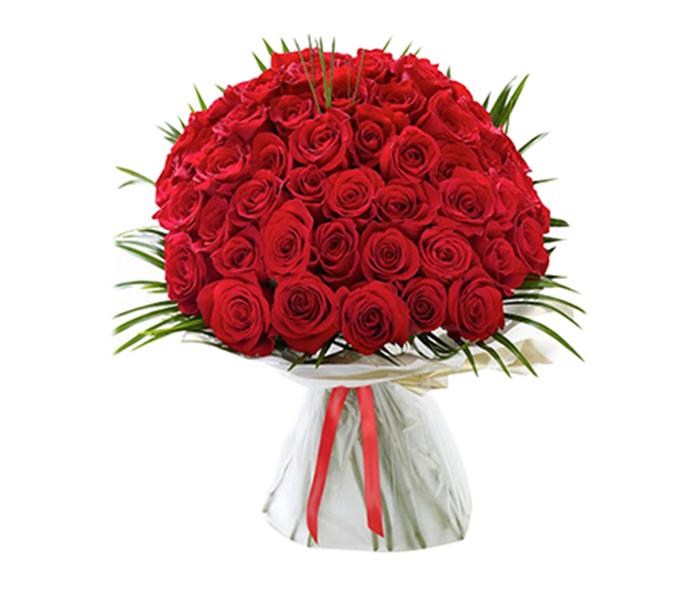 Arabian Florist 50 Pieces Unforgettable Red Roses Bouquet - Zoom Image