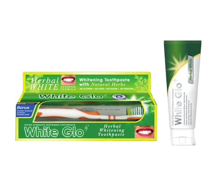 White Glo Herbal Whitening Toothpaste with Free Toothbrush - 150g - Zoom Image 2