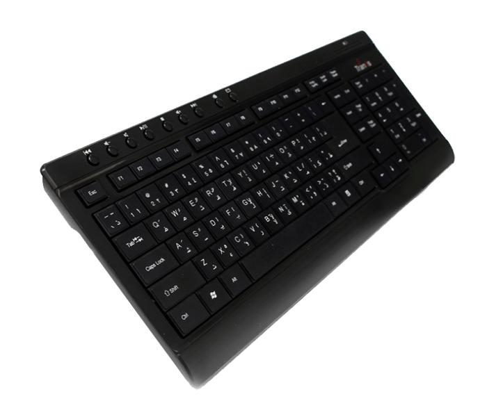 Trands TR-KB105 2-in-1 Wireless Bluetooth Multimedia Keyboard with Optical Mouse Combo - Black - Zoom Image 3