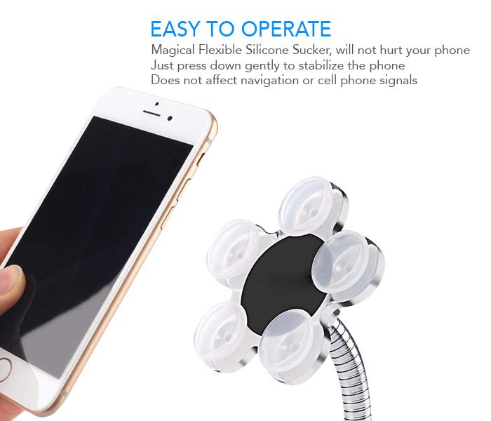 Mobile Phone Stand by VIP Portable 360 Degree Rotatable Multi Angel Metallic with Flower Suction Cup Mount Stand Compatible Universally All Mobiles, assorted color JA006 - Zoom Image 5