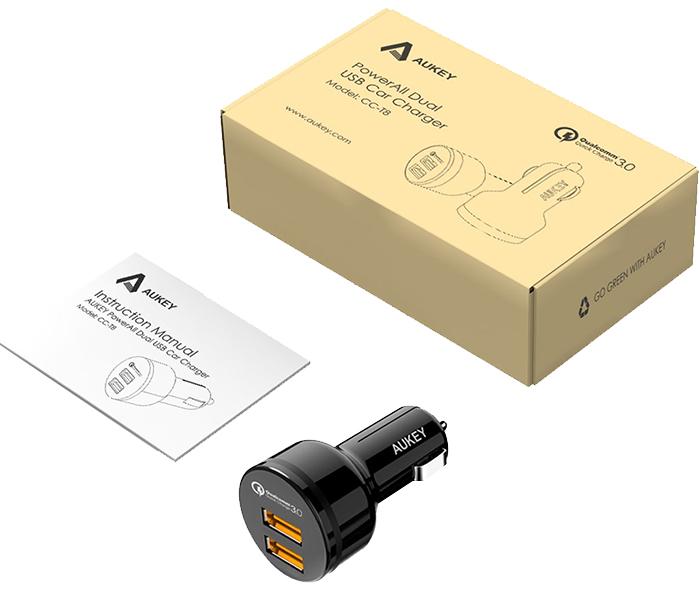 Aukey CC-T8 QC 3.0 Dual Port Car Charger - Black - Zoom Image 6