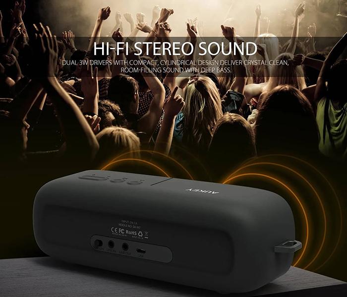 Aukey SK-M7 Wireless Bluetooth Portable Stereo Speaker - Black - Zoom Image 2