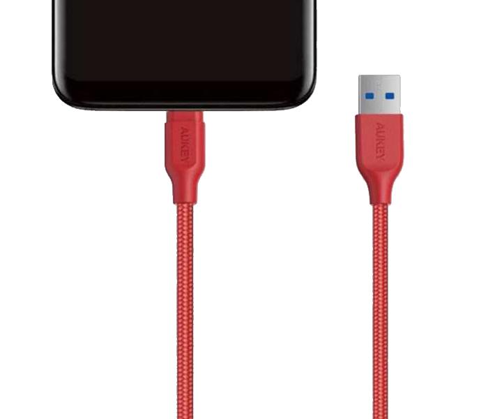 Aukey CB-AM2 2m Nylon Braided Micro USB Cable - Red - Zoom Image 1