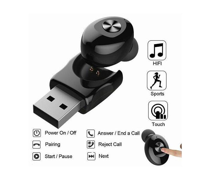 USB Magnetic Wireless Bluetooth Headphone V5.0,Magnetic Charging Headset with Mic for Zen - Black - Zoom Image 2