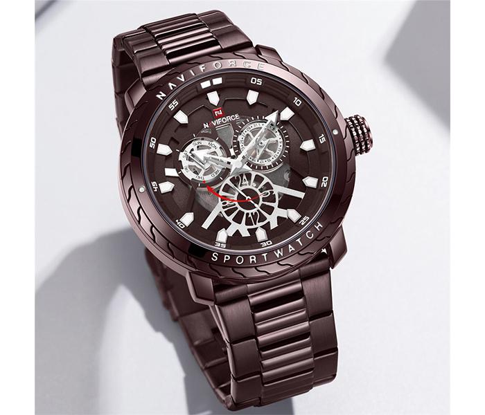 Naviforce NF9152 Stainless Steel Fashion Wrist Watch for Men - Brown - Zoom Image 2