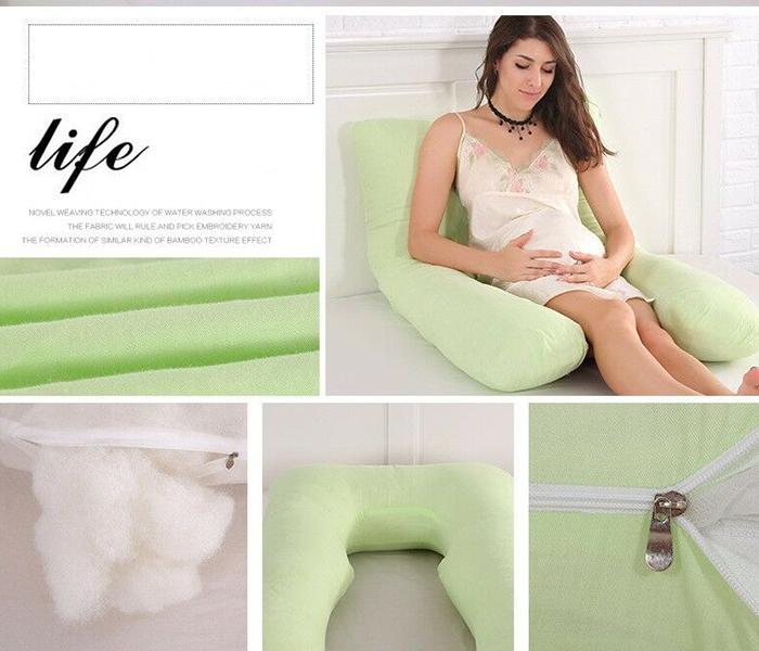 Extra Comfort U-Shaped Maternity Full Body Support Pillow Case - Green - Zoom Image 5