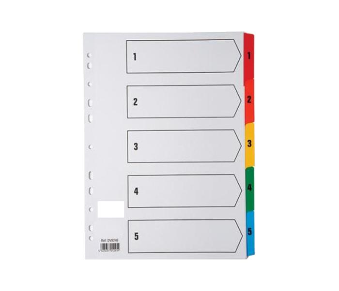 Panda D15CPVC 1 to 5 PVC Colored Index Divider - Zoom Image