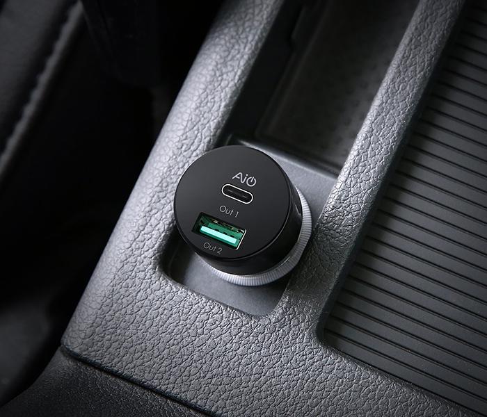 Aukey CC-Y9 USB-C Dual Port Car Charger - Black - Zoom Image 5