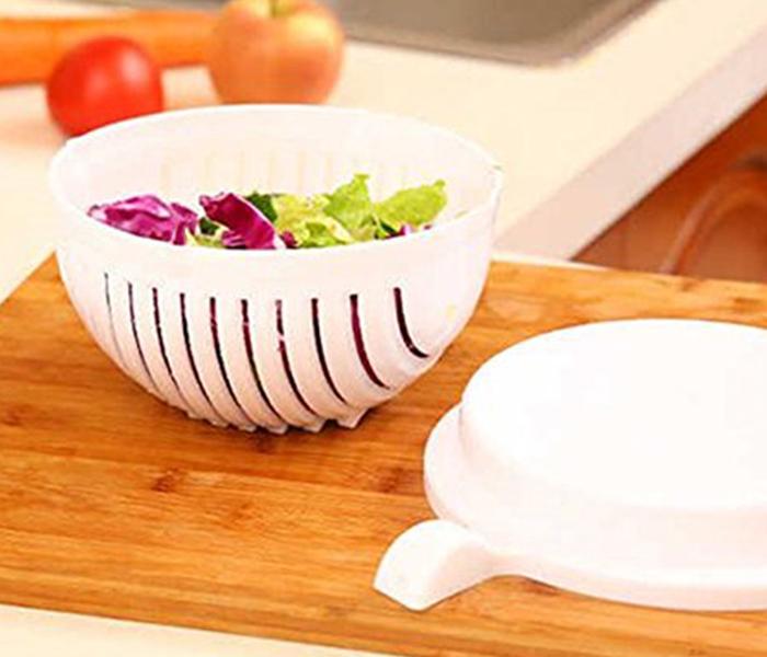 Jeobest Plastic Salad Maker Cutter Bowl - White - Zoom Image 4