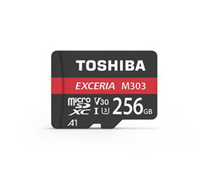 Toshiba THN-M303R2560E2 Exceria 256GB Class A1 98MBs MicroSD Card with Adaptor, Black - Zoom Image 1