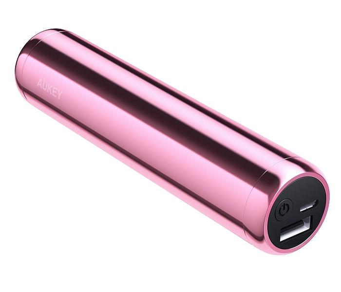 Aukey PB-N55 7000mAh Lipstick Sized Glossy Power Bank - Pink - Zoom Image 3