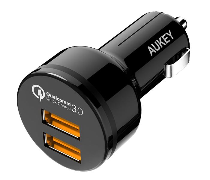 Aukey CC-T8 QC 3.0 Dual Port Car Charger - Black - Zoom Image 3