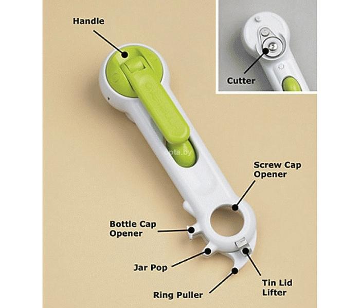 As Seen On TV 8-in-1 Way Can Opener - White & Green - Zoom Image 6