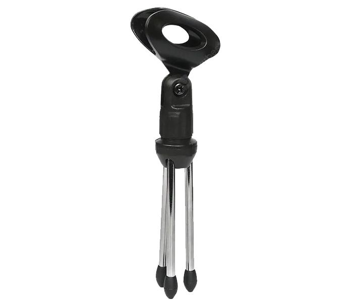 Desktop Tripod Small Microphone Stand with Mic Holder- Black - Zoom Image 1