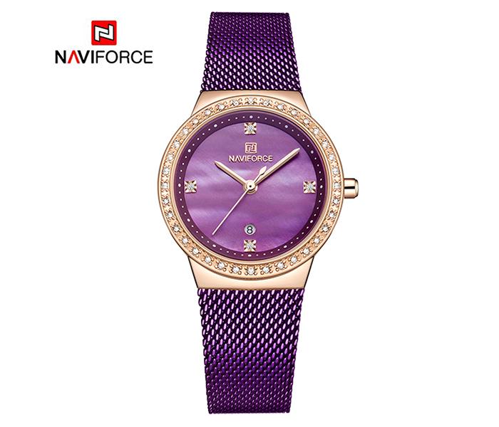 Naviforce NF5005 Luxury Famale Multi-Function Quartz Fashion Watch - Purple - Zoom Image 4