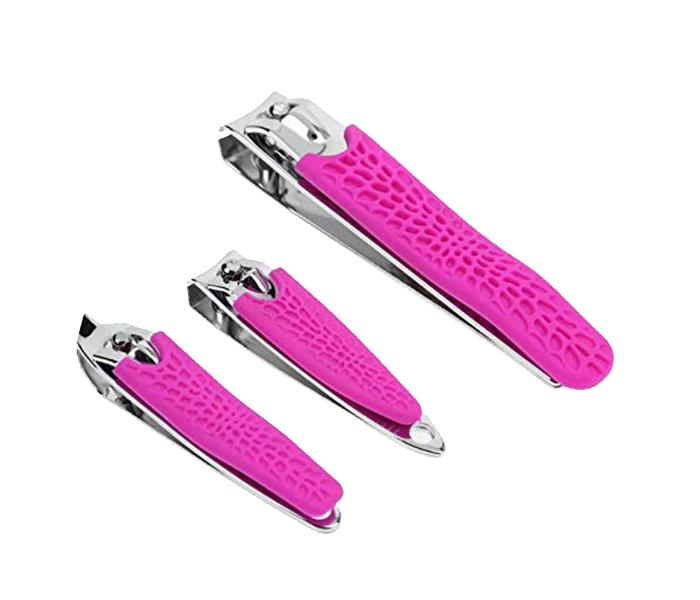 3 Pieces Stainless Steel Nail Cutter Set - Pink - Zoom Image 1