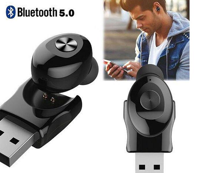 USB Magnetic Wireless Bluetooth Headphone V5.0,Magnetic Charging Headset with Mic for Zen - Black - Zoom Image 1