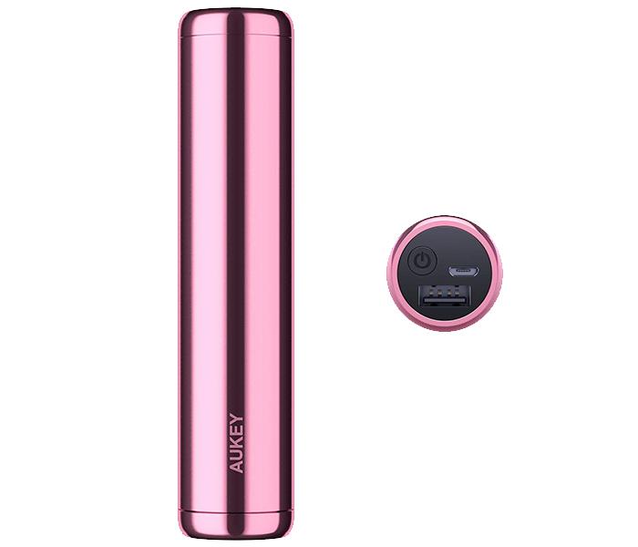 Aukey PB-N55 7000mAh Lipstick Sized Glossy Power Bank - Pink - Zoom Image 4