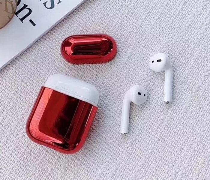 Plastic Mirror Finish Airpod Case - Red - Zoom Image 1