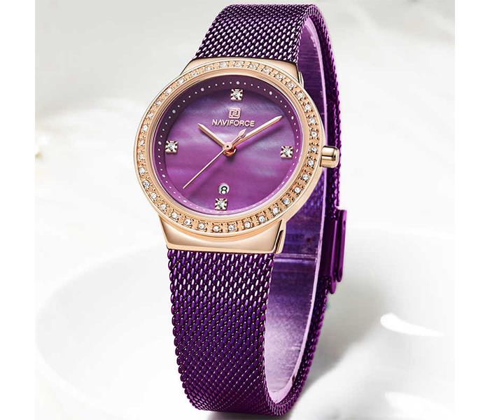 Naviforce NF5005 Luxury Famale Multi-Function Quartz Fashion Watch - Purple - Zoom Image 3