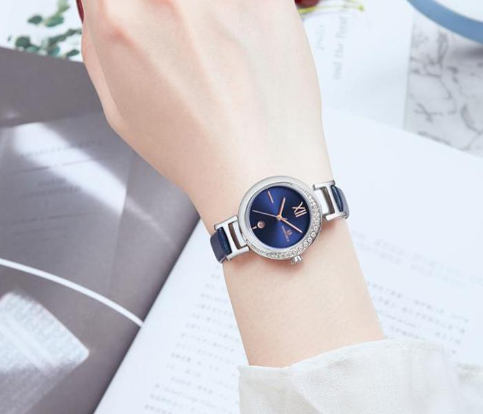 Naviforce NF5007 Quartz Leather Strap Analog Watch for Women - Blue - Zoom Image 2